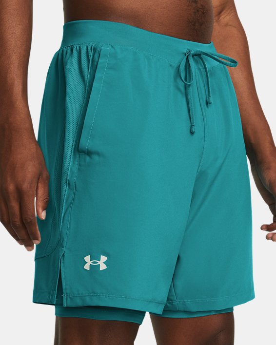 Men's UA Launch 2-in-1 7" Shorts, Blue, pdpMainDesktop image number 3